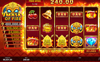 9 Masks of Fire spēļu automāta bezmaksas griezieni