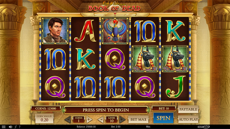 Book of Dead spēlē tiešsaistē bez maksas
