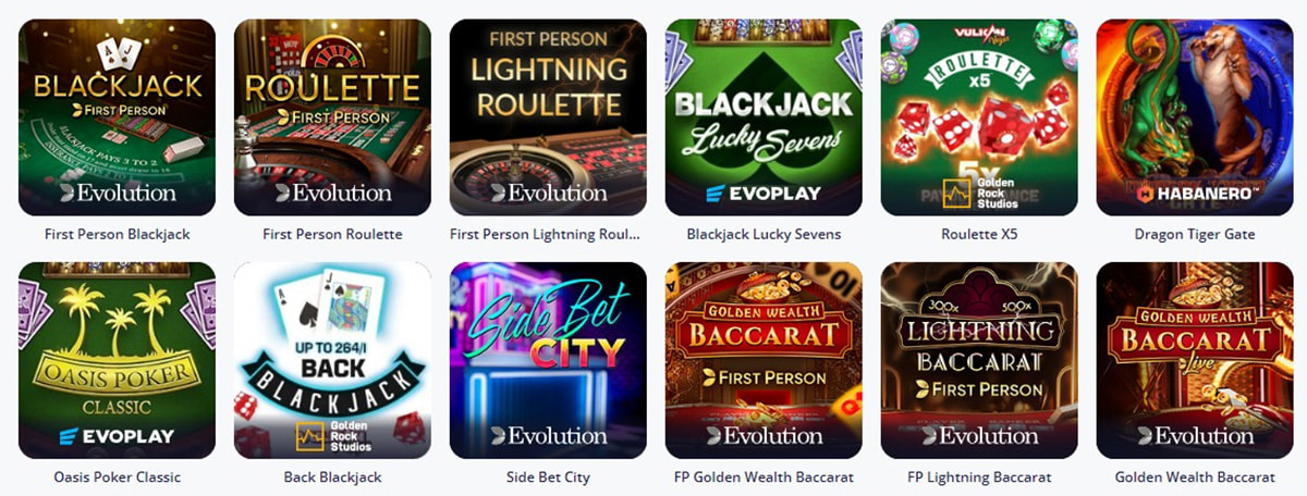 Vulkan Vegas rulete, blekdžeks & citas galda spēles