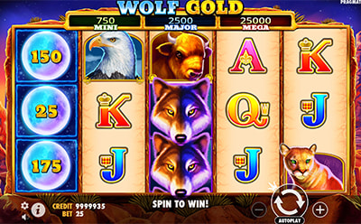 Wolf Gold spēļu automāta bezmaksas griezieni